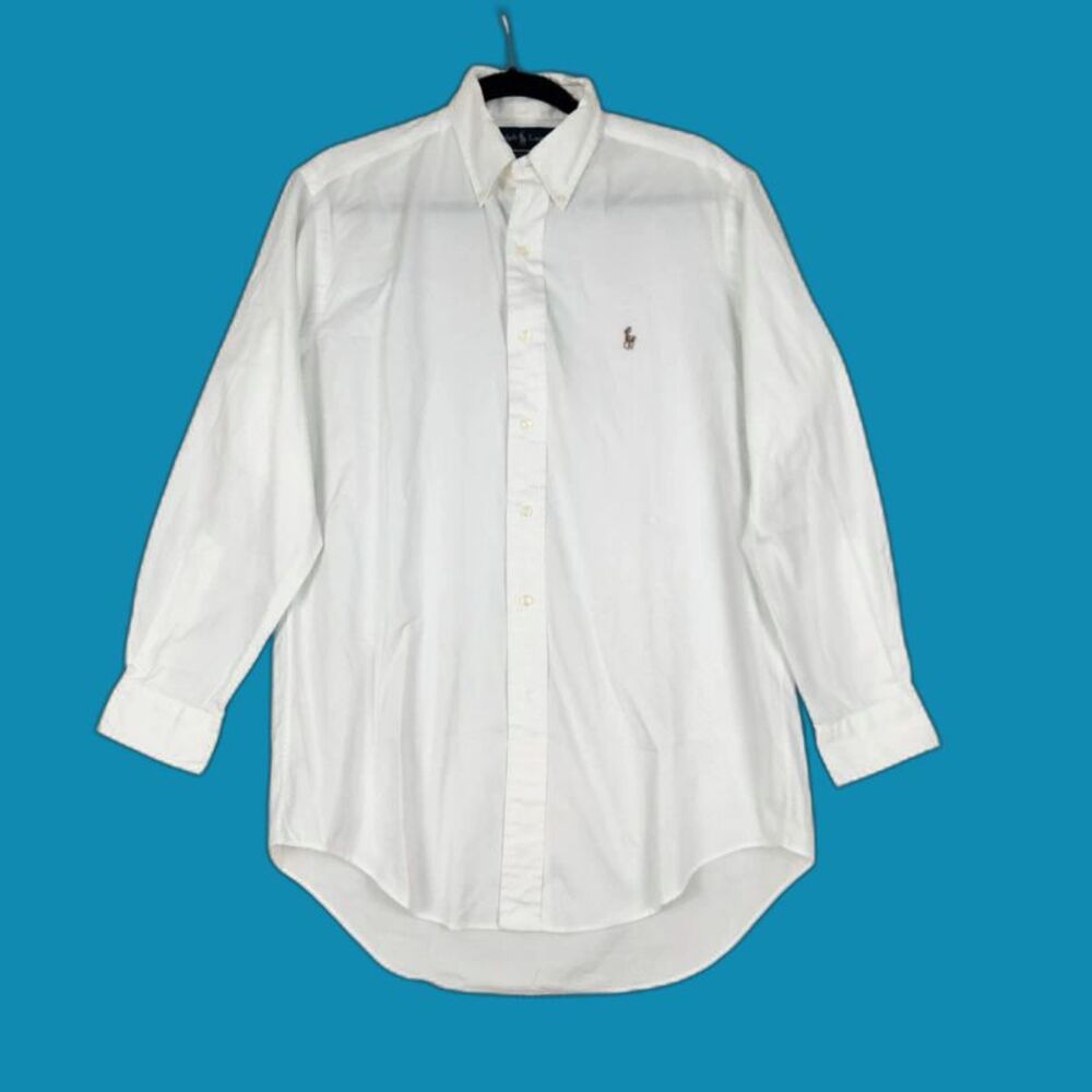 Ralph Lauren Men's White Shirt Size 15.5 M Preppy Quiet Luxury